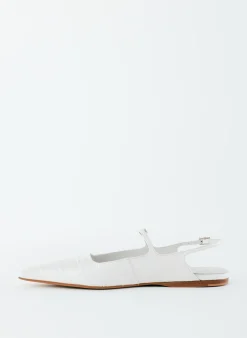 New Tibi Croc Print Rudy Flat White