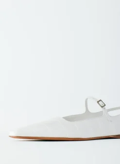 New Tibi Croc Print Rudy Flat White