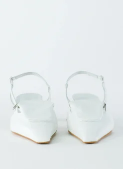 Outlet Tibi Croc Print Victor Slingback White
