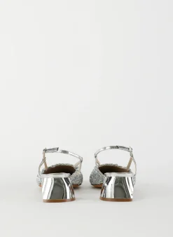 Best Tibi Curly Victor Slingback Silver