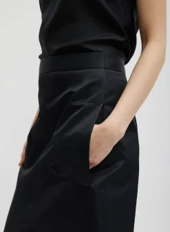 Sale Tibi Daisy Embroidered Nylon Skirt Black
