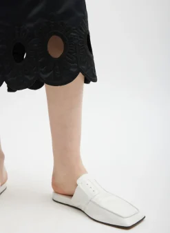 Sale Tibi Daisy Embroidered Nylon Skirt Black