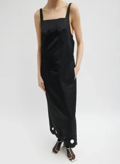 Outlet Tibi Daisy Embroidery Long Dress Black