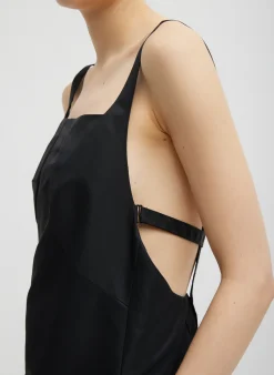 Outlet Tibi Daisy Embroidery Long Dress Black