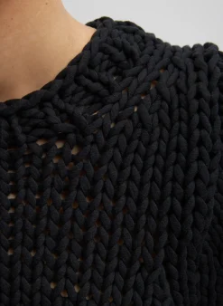 Online Tibi Deluxe Tube Yarn Sweater Mini Puff Pullover Black