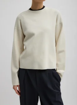 Hot Tibi Double Faced Cashmere Oversized Easy Sweater Cream