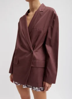 Outlet Tibi Drapey Suiting Liam Blazer Cinnamon