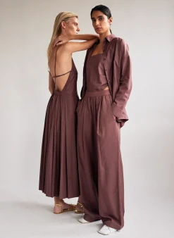 Discount Tibi Drapey Suiting Marit Pull On Pant Cinnamon