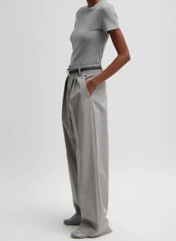 Sale Tibi Dry Loop Terry Baby T-Shirt Heather Grey