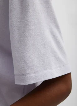 Tibi Dry Loop Terry Easy Polo Shirt Pale Lavender