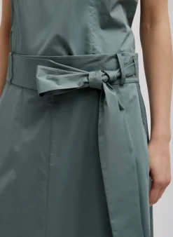 Hot Tibi Eco Poplin Back Wrap Skirt Green Limestone