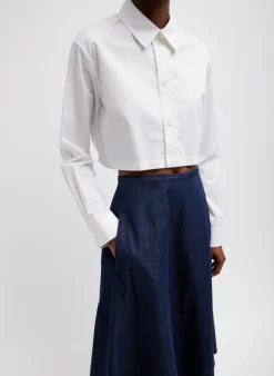 Sale Tibi Eco Poplin Cropped Shirt White