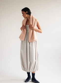 Outlet Tibi Eco Poplin Square Neck Sculpted Dress Stone