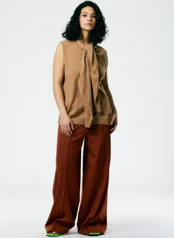 Tibi Feather Weight Cashmere Easy Cocoon Tunic Sand