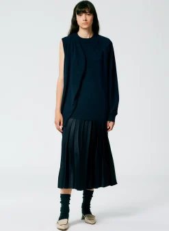 Best Tibi Feather Weight Cashmere Easy Cocoon Tunic Navy