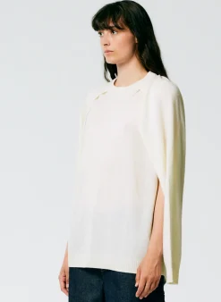 Discount Tibi Feather Weight Cashmere Easy Cocoon Tunic Ivory