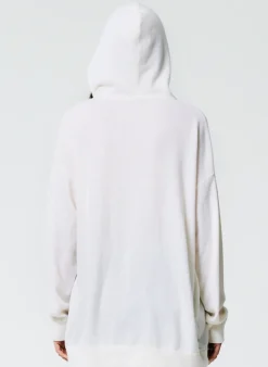 Discount Tibi Feather Weight Cashmere Easy Men's Hoodie Ivory
