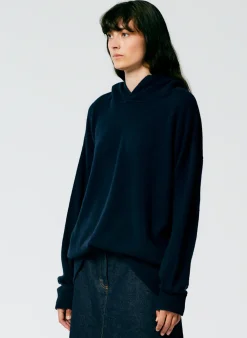 Best Tibi Feather Weight Cashmere Easy Men's Hoodie Navy
