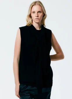 Hot Tibi Feather Weight Cashmere Easy Cocoon Tunic Black