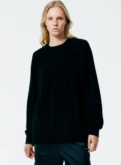 Hot Tibi Feather Weight Cashmere Easy Cocoon Tunic Black