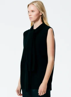 Hot Tibi Feather Weight Cashmere Easy Cocoon Tunic Black