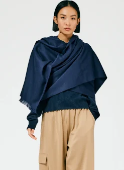 Outlet Tibi Fringe Scarf Navy