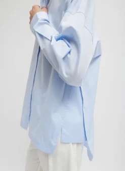 Tibi Gabe Oversized Shirt Blue