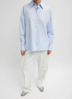 Tibi Gabe Oversized Shirt Blue