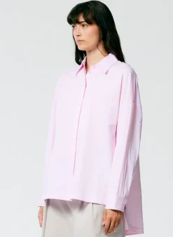 Best Tibi Gabe Oversized Shirt Pink