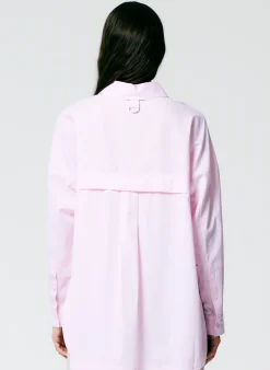 Best Tibi Gabe Oversized Shirt Pink