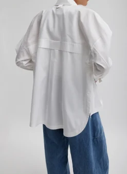Tibi Gabe Oversized Shirt White