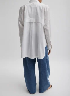 Tibi Gabe Oversized Shirt White