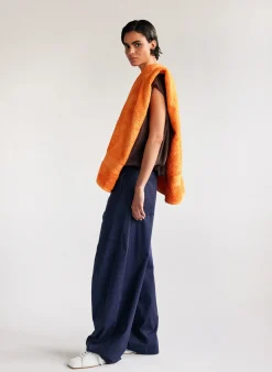 Best Tibi Garment Dyed Silky Cotton Sid Pant Navy