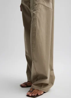Discount Tibi Garment Dyed Silky Cotton Sid Chino Pant Acorn