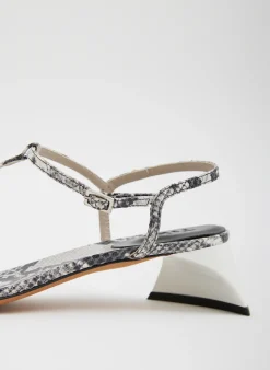 Sale Tibi Georgia Embossed Snake Sandal Grey Embossed Snake