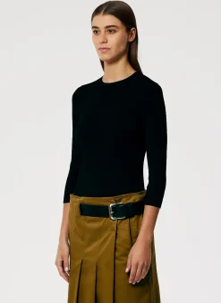 Best Tibi Giselle Stretch Sweater Circle Openback Pullover Black