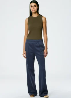 Outlet Tibi Giselle Stretch Sweater Circle Openback Tank Wood