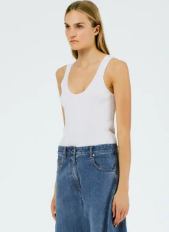 Clearance Tibi Giselle Tank Sweater White