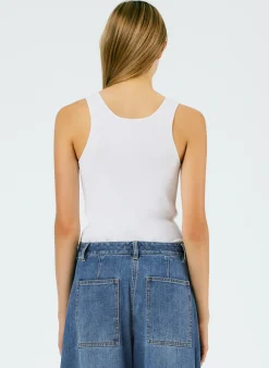 Clearance Tibi Giselle Tank Sweater White