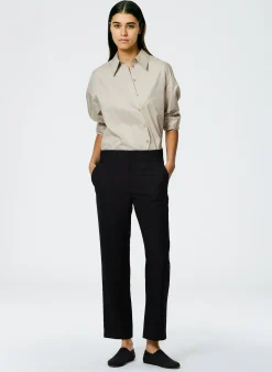 Tibi Grain De Poudre Lennon Ankle Pant Black