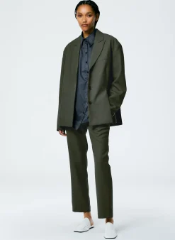 Discount Tibi Grain De Poudre Liam Blazer With Slit Zipper Detail Grey Pine