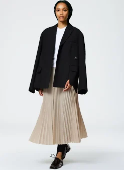 Outlet Tibi Grain De Poudre Liam Blazer With Slit Zipper Detail Black