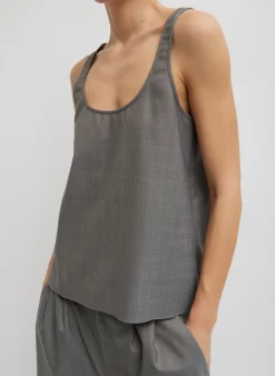 Sale Tibi Grant Crossdye Suiting Tank Top Grey Multi