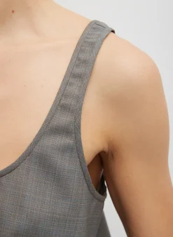 Sale Tibi Grant Crossdye Suiting Tank Top Grey Multi