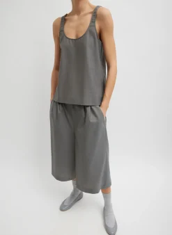 Tibi Grant Suiting Fold Over Long Short Grey Multi