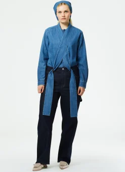 Tibi Indigo Denim Slouchy Carpenter Jean Dark Denim