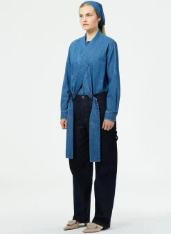 Tibi Indigo Denim Slouchy Carpenter Jean Dark Denim