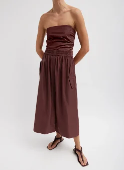 Online Tibi Italian Sporty Nylon Full Skirt Cinnamon