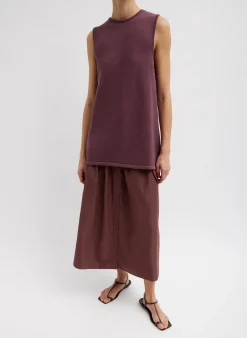 Online Tibi Italian Sporty Nylon Full Skirt Cinnamon