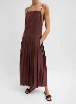 Online Tibi Italian Sporty Nylon Overall Dress Cinnamon